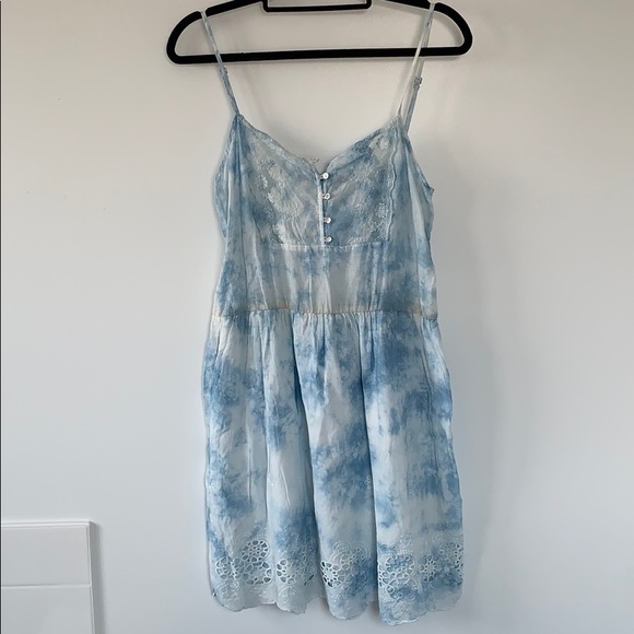 ZARA Tie-Dye Lined Cotton Summer Dress - Picture 1 of 4